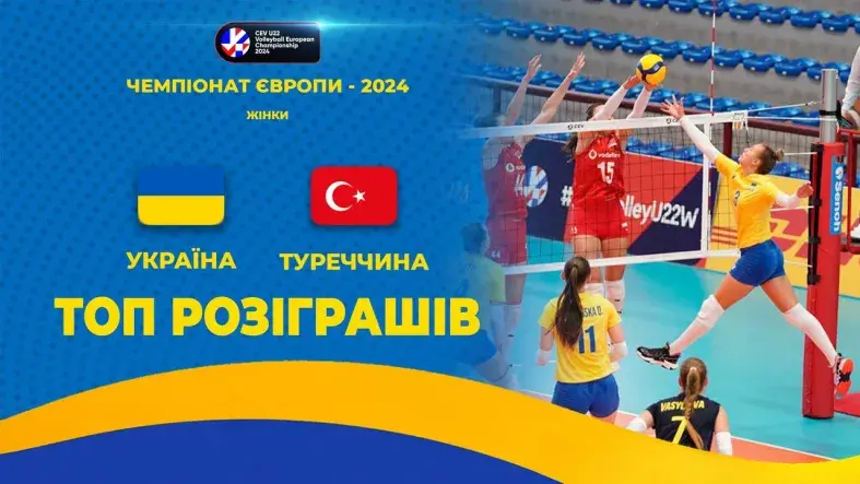 Україна - Туреччина | ТОП-розіграшів | Волейбол | CEV U22 European Championship 2024 | Жінки