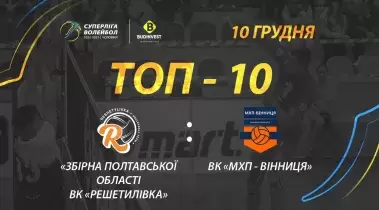 ТОР-10 найкращих розіграшів матчу ВК «Решетилівка» - ВК «МХП-Вінниця»