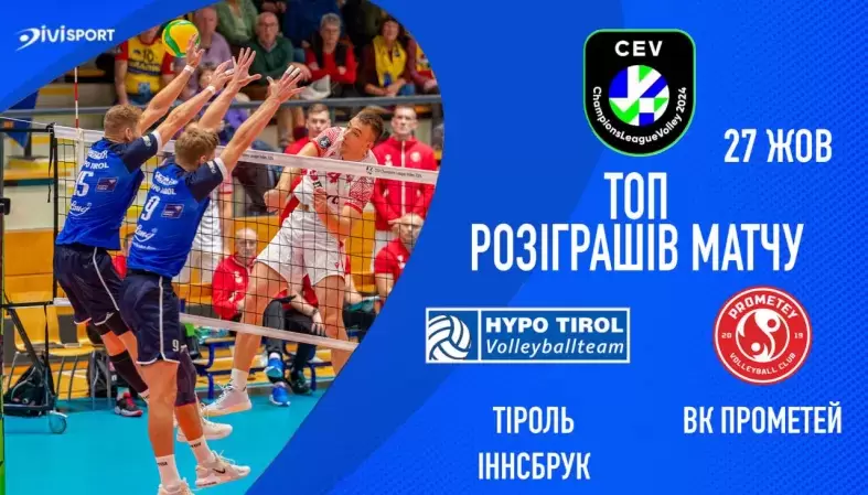 Перший успіх українців у Лізі Чемпіонів. ТОП розіграшів матчу Hypo Tirol Innsbruck - ВК «Прометей»